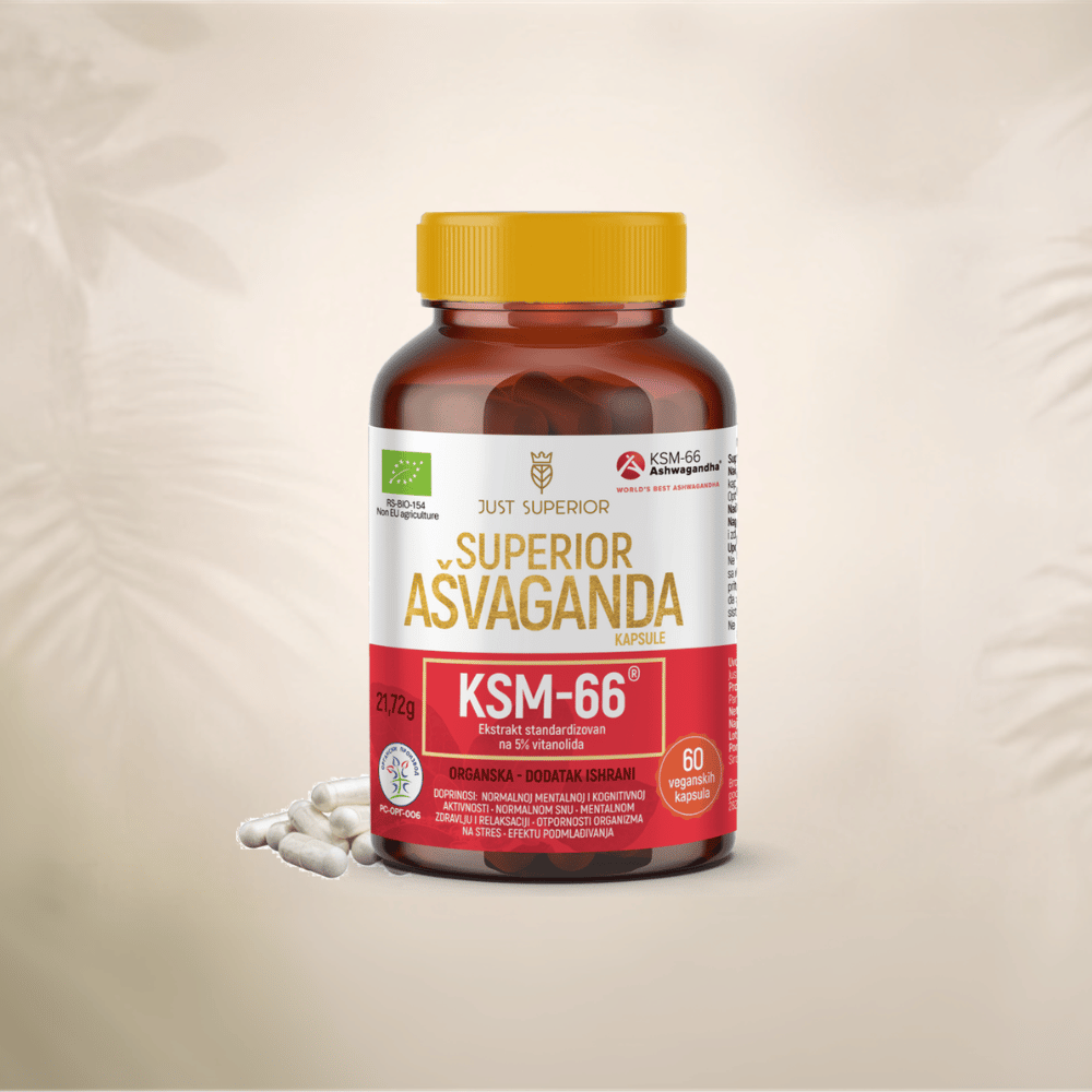 Just Superior - Ekstrakt ašvagande u kapsulama KSM-66 60kom 1 Just Superior - Superior ašvaganda KSM-66 kapsule