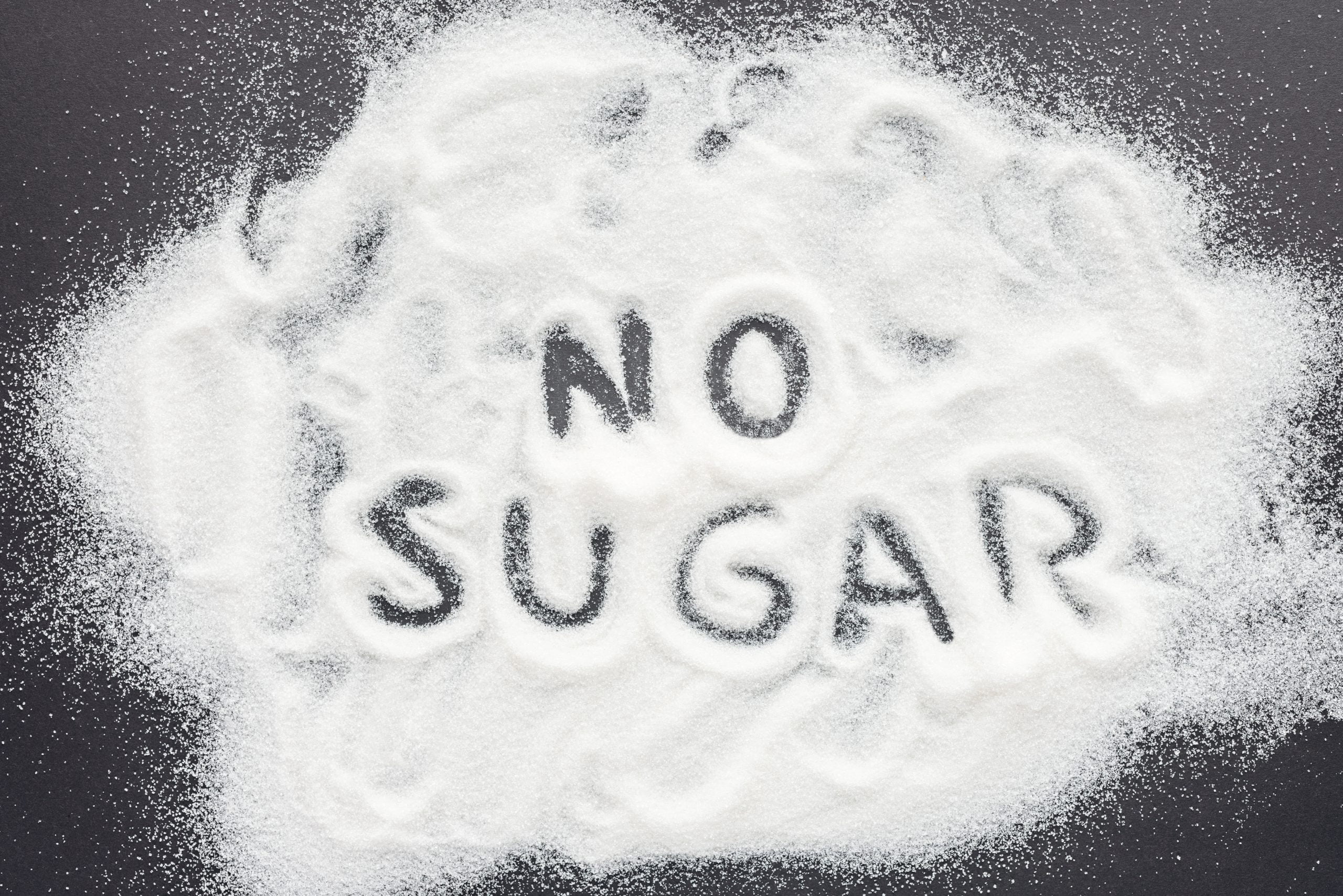 No sugar written in white sugar