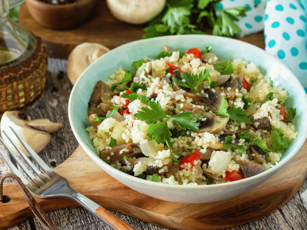 Vegan dish with quinoa