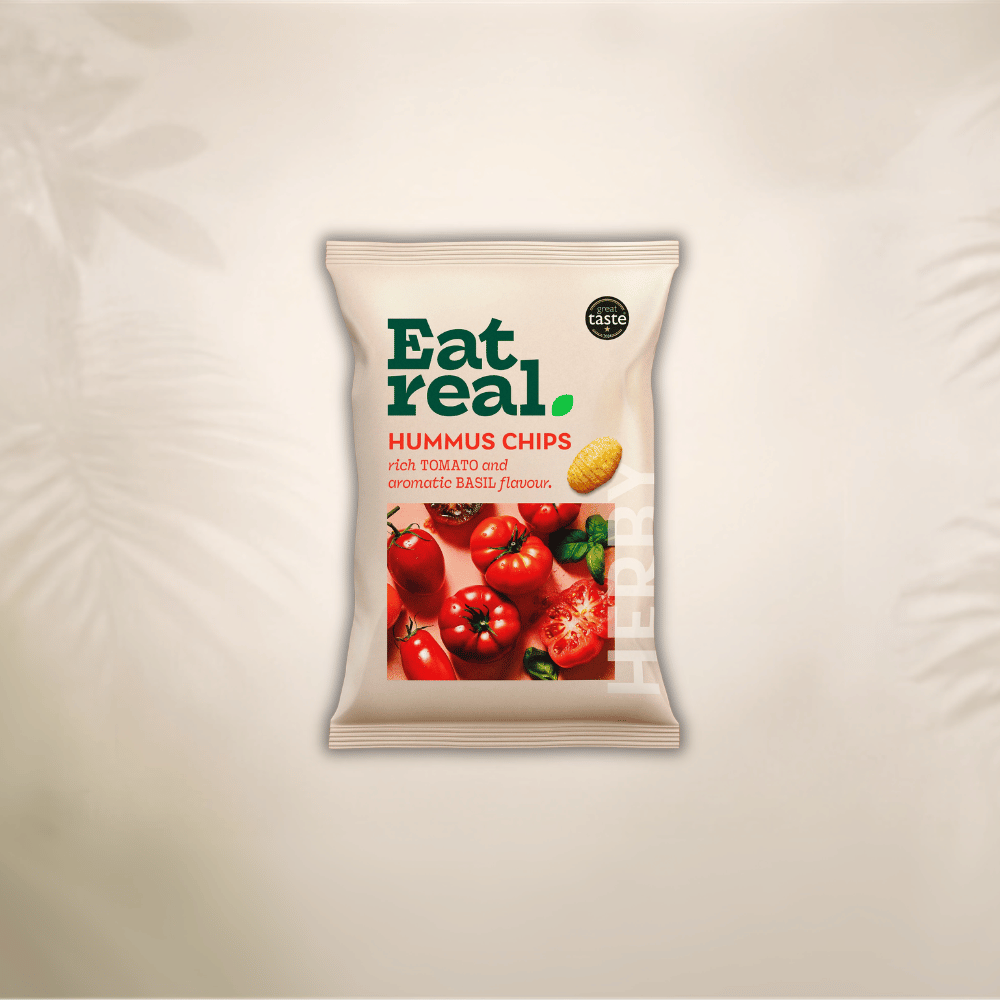 Eat Real - Humus čips sa paradajzom i bosiljkom 45g 1 Eat Real - Hummus chips - Tomato and basil