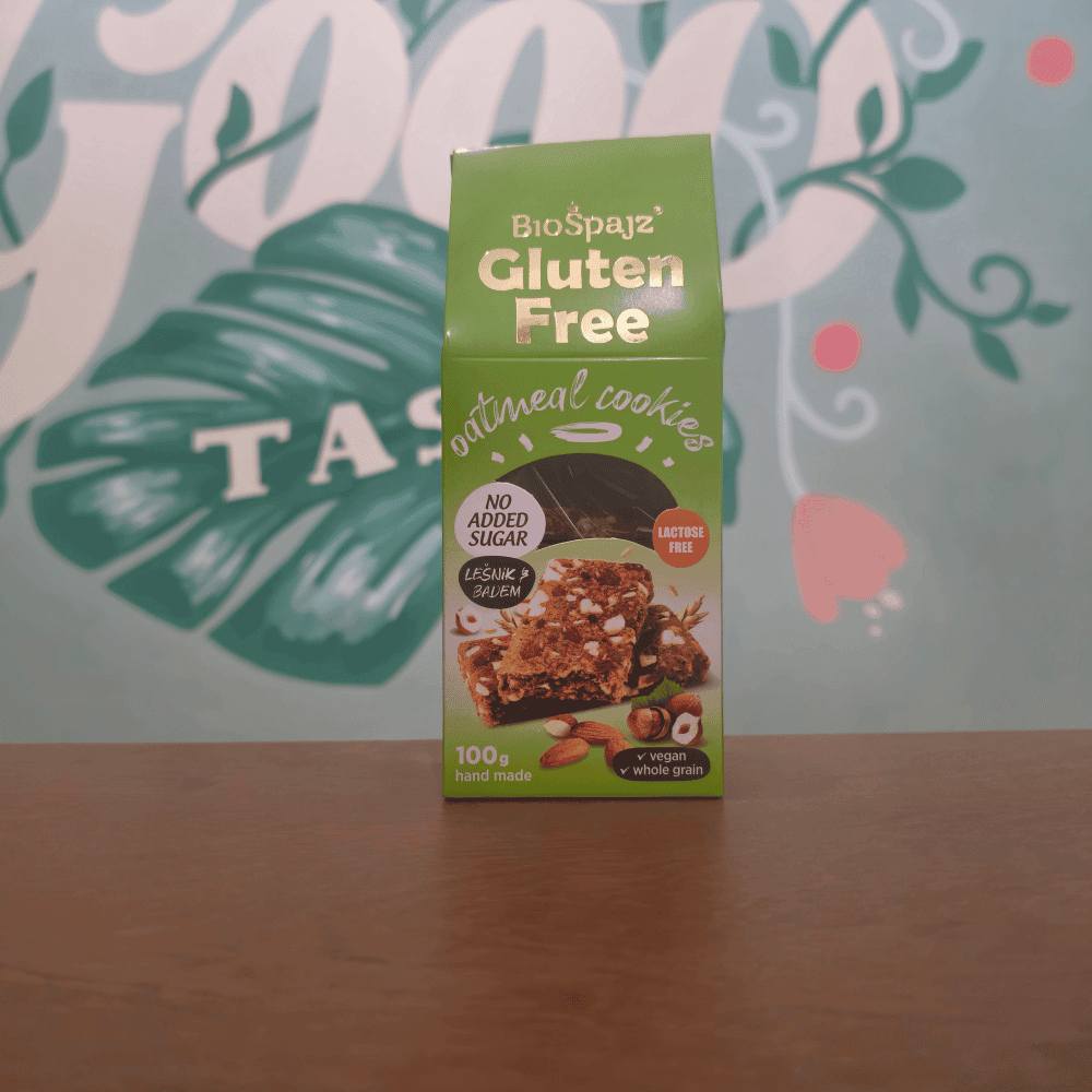Bio Spajz - Gluten-free biscuit with almond and hazelnut 100g 1 Bio Spajz - Gluten-free oat biscuit with hazelnut and almond