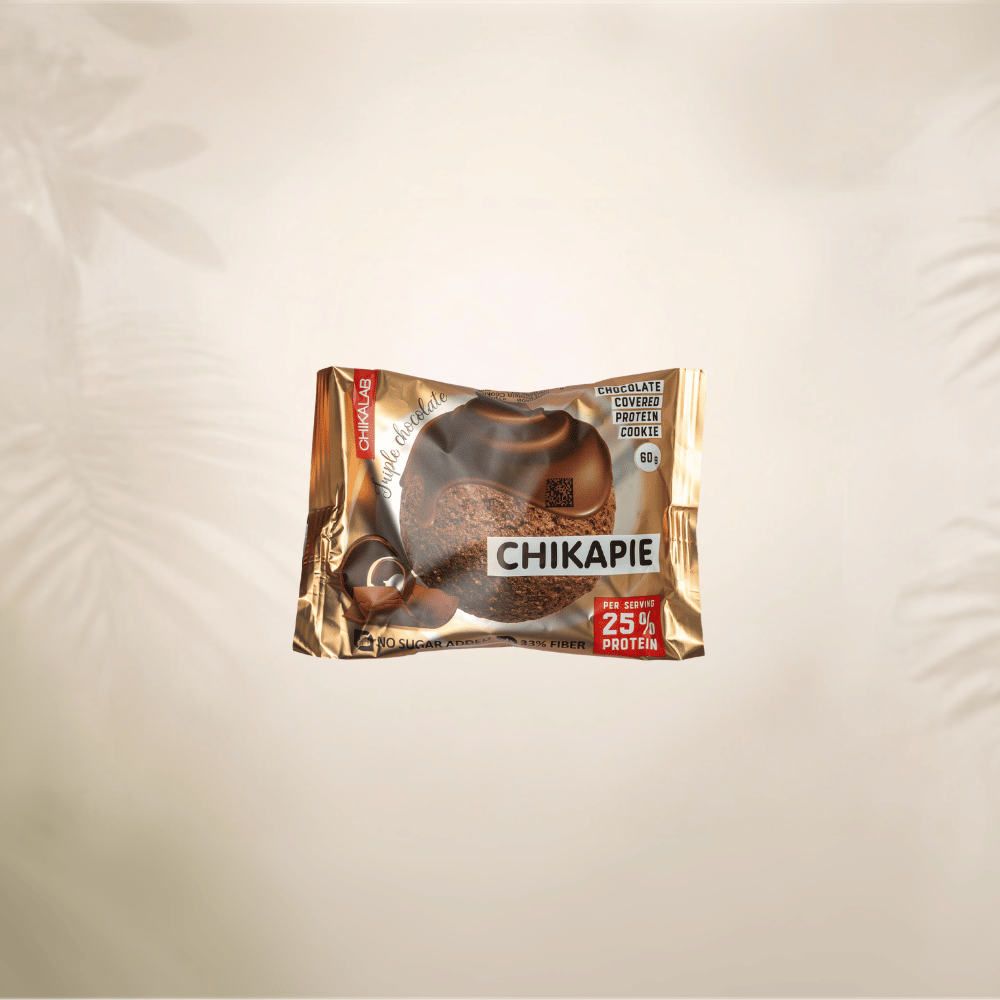 Chikapie - Čokoladom preliven proteinski biskvit - Triple Chocolate 60g 1 Chikapie - Triple chocolate