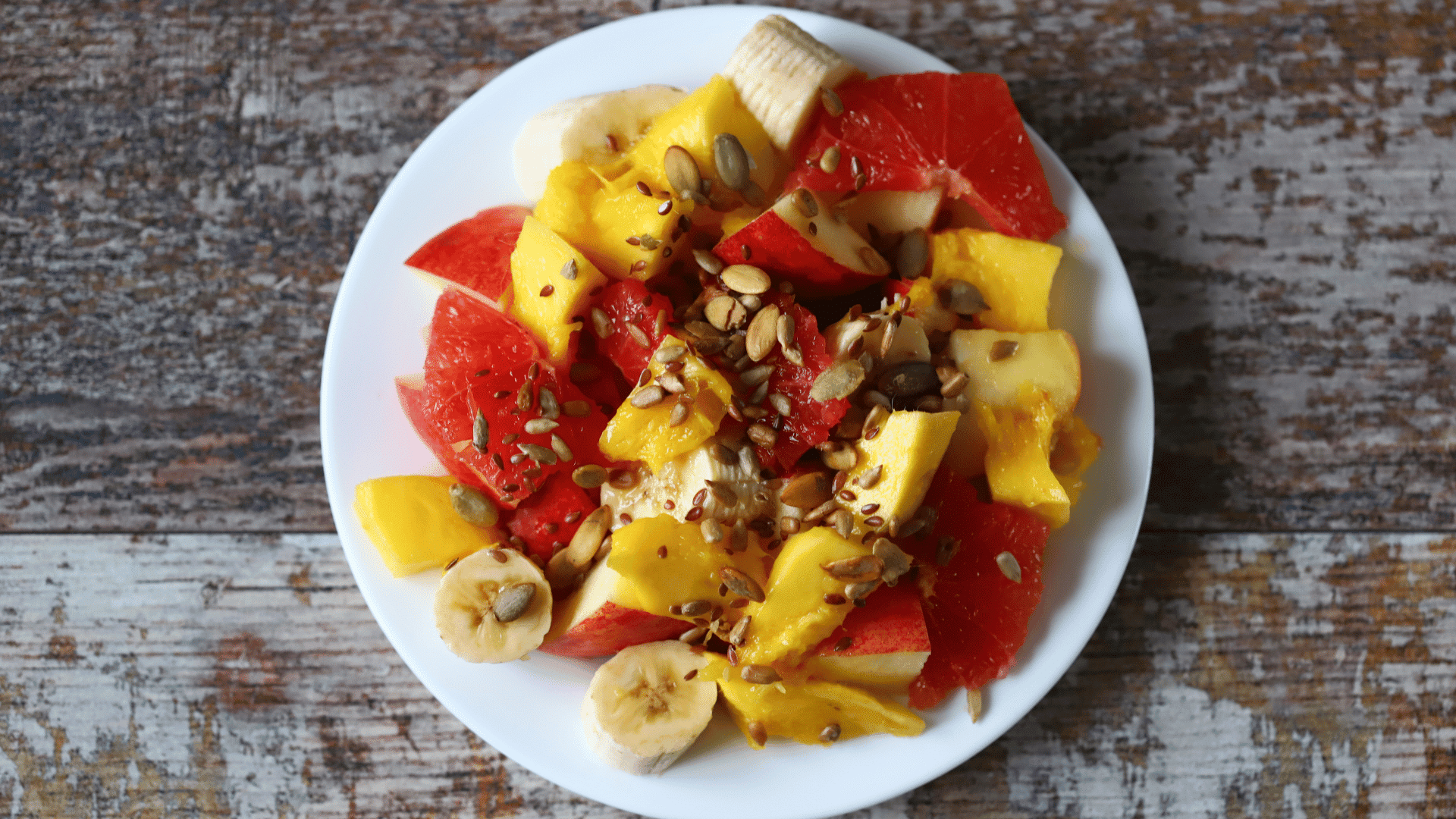 Fruit salad with seeds