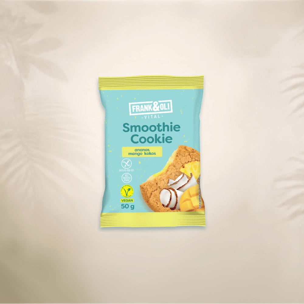 Frank & Oli - Keks sa kokosom, ananasom i mangom 50g 1 Frank & Oli - Smoothie cookie - Ananas, mango i kokos