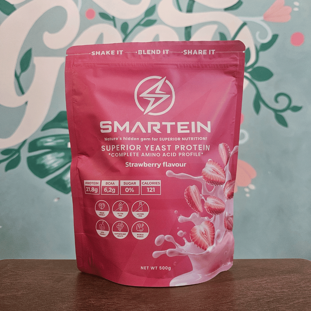 Smartein - Veganski protein od kvasca - Jagoda 1 Smartein jagoda 500g