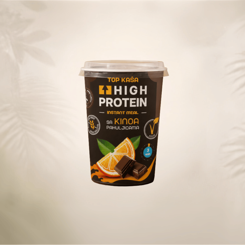 TopFood - Proteinska kaša - Čoko mix 60g 1 TopFood - Proteinska kaša od kinoe - Čokolada i pomorandža