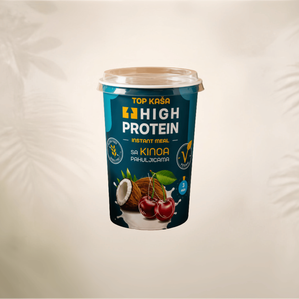 TopFood - Proteinska kaša - Kokos mix 60g 1 TopFood - Proteinska kaša od kinoe - Kokos i višnja