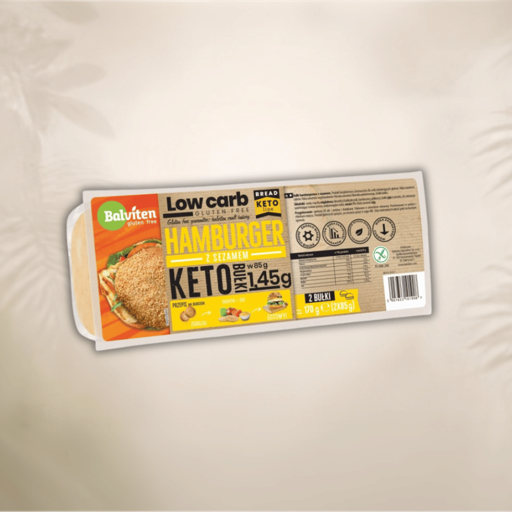 Balviten - Gluten-free Keto Hamburger Rolls 2x85g 1 Balviten - Gluten-free Keto Hamburger Rolls 2x85g