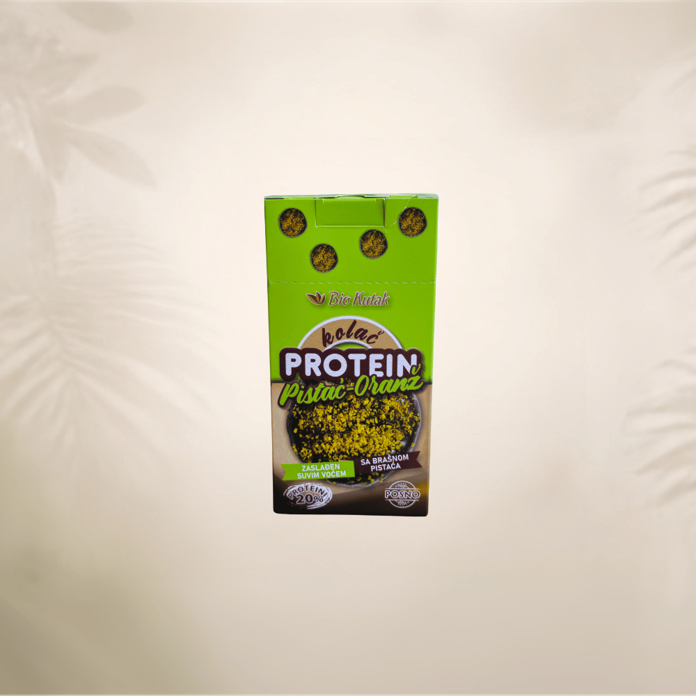 Bio Kutak - Proteinski kolač - Pistać-oranž 10x25g 1 Bio Kutak - Proteinski kolač - Oranž-pistać 10x25g