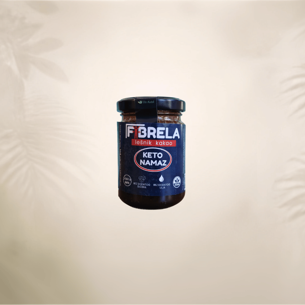 Fibrela - Keto namaz - Lešnik kakao 150g 1 Fibrela - Keto namaz - Lešnik kakao 150g