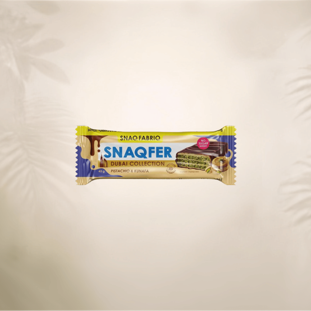 Snaqfer - Dubai protein wafer bar - Pistać i kadaif 45g 1 Snaqfer - Dubai wafer - Pistać i kadaif